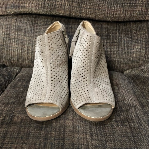 Lucky Brand Jabilo Perforated Suede Wedge Booties - Picture 3 of 11